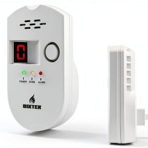 Natural Gas Leak Detector BIXTEK BRJ-502E Plug-In White Home & RV-0