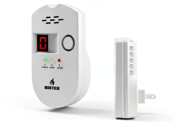 Natural Gas Leak Detector BIXTEK BRJ-502E Plug-In White Home & RV-0