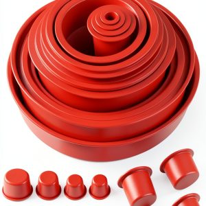 Red 23 Piece Cap Plugs Kit by TUIREL – Red Seal for Smoke Leak Testing-0