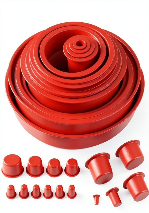 Red 23 Piece Cap Plugs Kit by TUIREL – Red Seal for Smoke Leak Testing-0