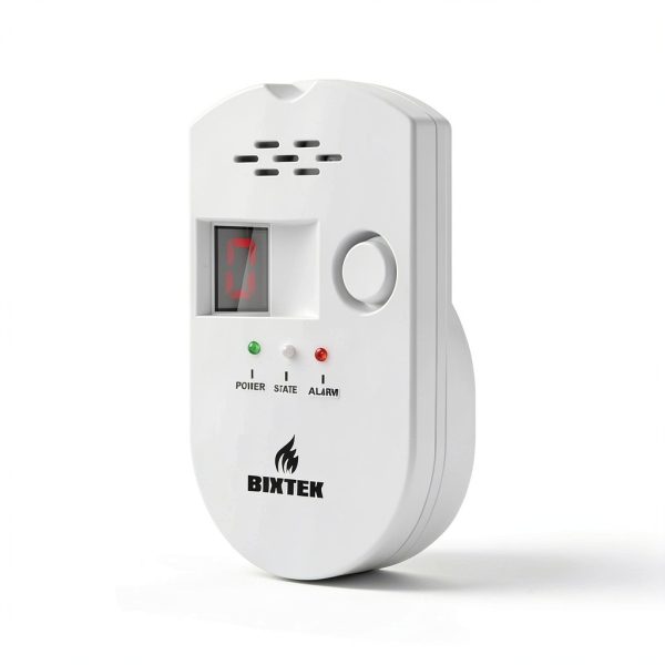 Natural Gas Leak Detector BIXTEK BRJ-502E Plug-In White Home & RV-1
