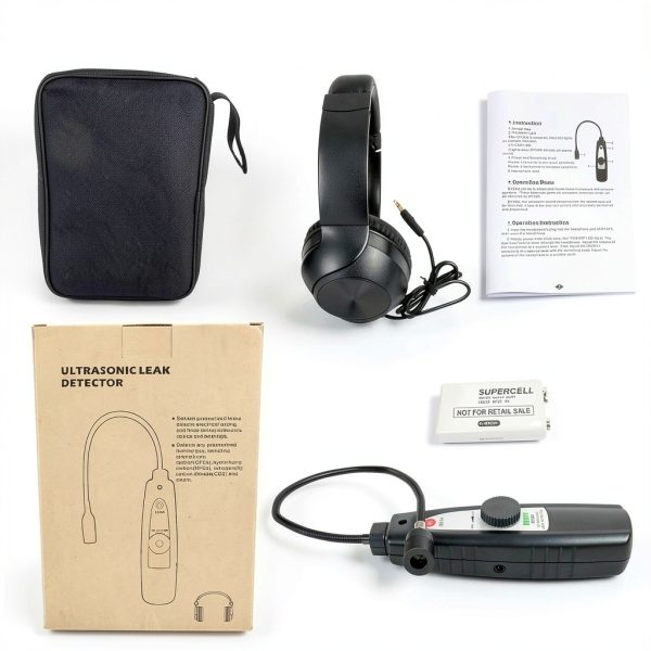 Ultrasonic Leak Detector for HVAC/Automotive/Industrial Use | 38-42kHz Frequency Range Detection with Sound & Light Alerts Portable Gas/Air/Water Leakage Finder Kit Adjustable Sensitivity-6